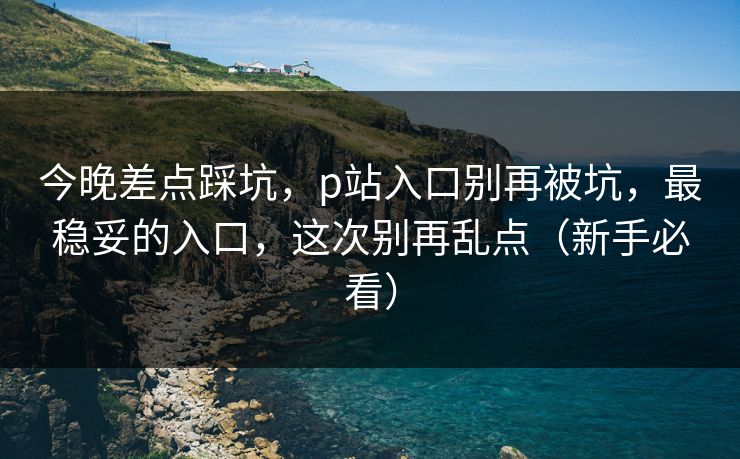 今晚差点踩坑,p站入口别再被坑,最稳妥的入口,这次别再乱点(新手必看) 今晚差点踩坑,p站入口别再被坑,最稳妥的入口,这次别再乱点(新手必看)