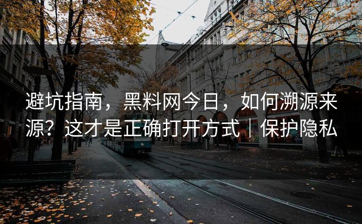 避坑指南,黑料网今日,如何溯源来源?这才是正确打开方式|保护隐私 避坑指南,黑料网今日,如何溯源来源?这才是正确打开方式|保护隐私