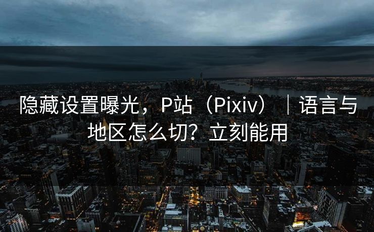 隐藏设置曝光，P站（Pixiv）｜语言与地区怎么切？立刻能用