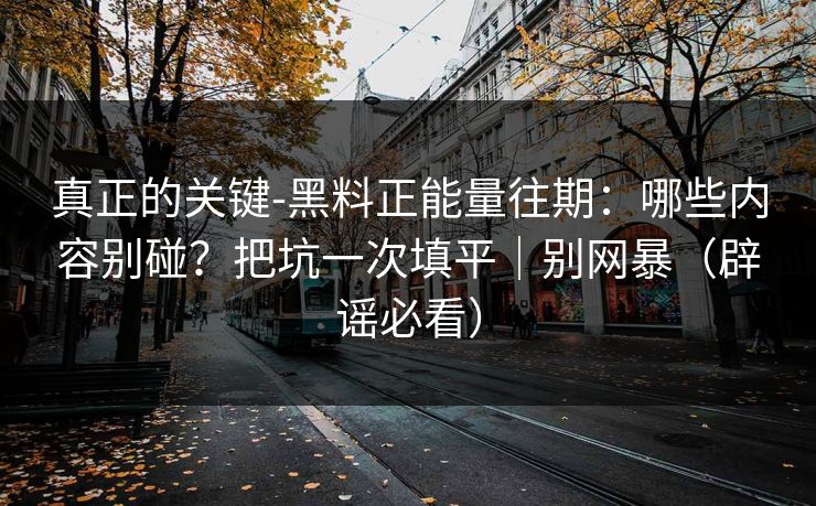 真正的关键-黑料正能量往期:哪些内容别碰?把坑一次填平|别网暴(辟谣必看) 真正的关键-黑料正能量往期:哪些内容别碰?把坑一次填平|别网暴(辟谣必看)